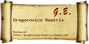Gregorovics Beatrix névjegykártya
